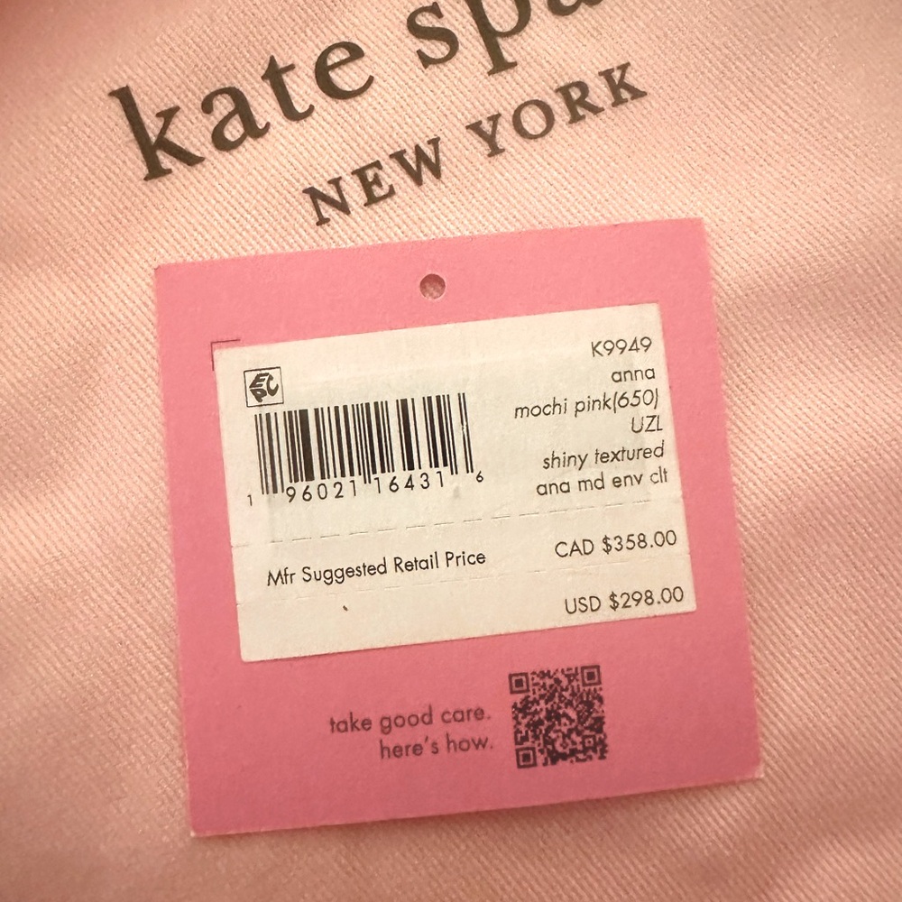 Kate Spade Anna Medium Leather Clutch & Shoulder Bag Moochi Pink MSRP $298 NWT - Picture 6 of 12